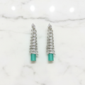 Silver AD Diamond CZ Spiral Twist Drop Earrings - Studio Promotional Shot