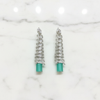 Silver AD Diamond CZ Spiral Twist Drop Earrings - Studio Promotional Shot