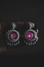 Ruby Diamond Chandbali Disc Earrings - editorial lifestyle shot