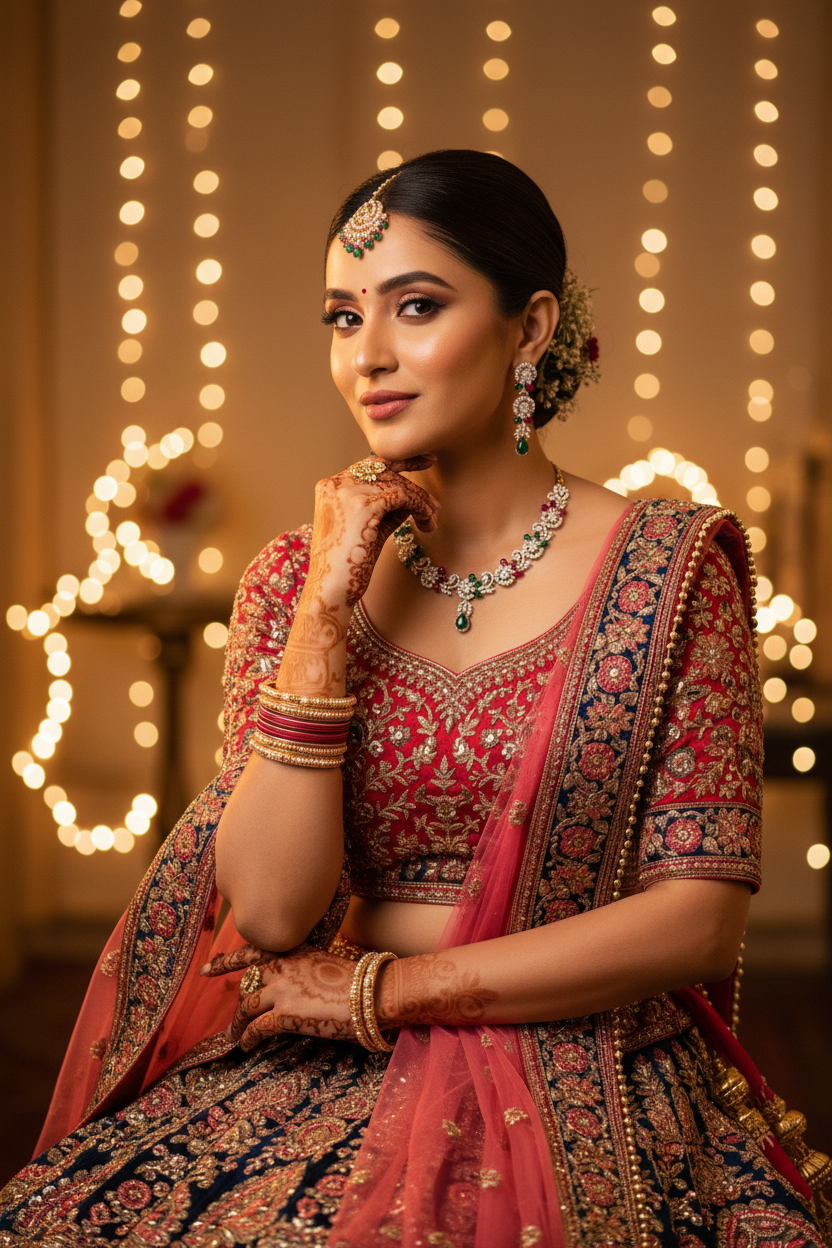 Multicolour Floral Necklace Set - Bridal Lifestyle