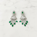 Silver AD Diamond CZ Parrot Earrings - Studio Promotional Shot