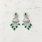 Silver AD Diamond CZ Parrot Earrings - Studio Promotional Shot