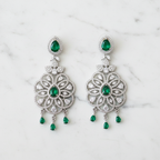 Silver AD Emerald Chandelier Earrings - Studio Promotional Shot