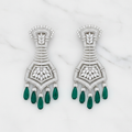 Silver AD Grand Hourglass Chandelier Earrings - Studio Promotional Shot