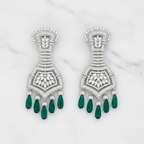 Silver AD Grand Hourglass Chandelier Earrings - Studio Promotional Shot