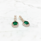 Emerald Royale AD Drop Earrings - white marble promotional shot