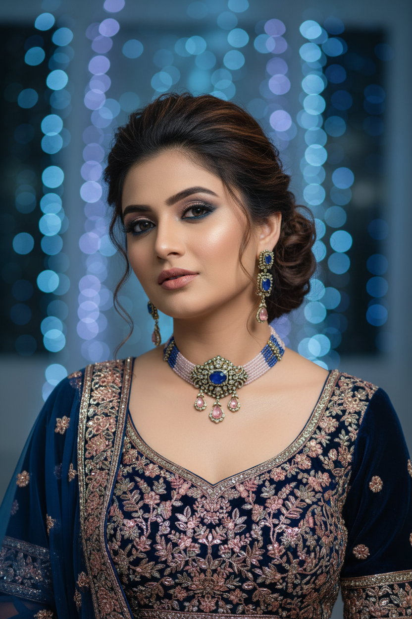 Sapphire Victorian Choker Set - Festive Lifestyle