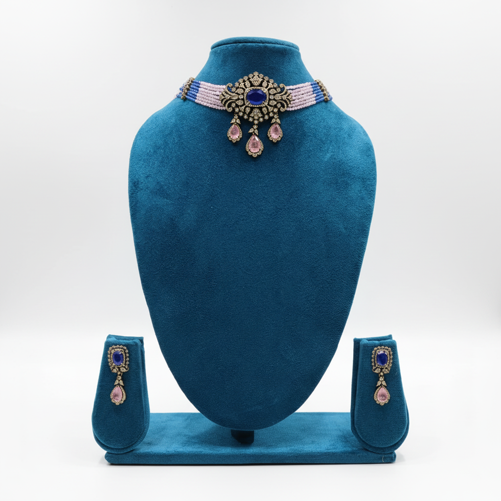 Sapphire Victorian Choker Set - Studio Editorial