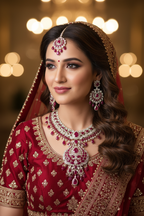 Ruby Red AD Necklace Set - Bridal Lifestyle Editorial
