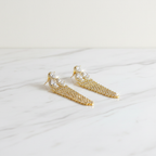 Gold AD Tassel Chandelier Earrings - Studio Promotional Shot