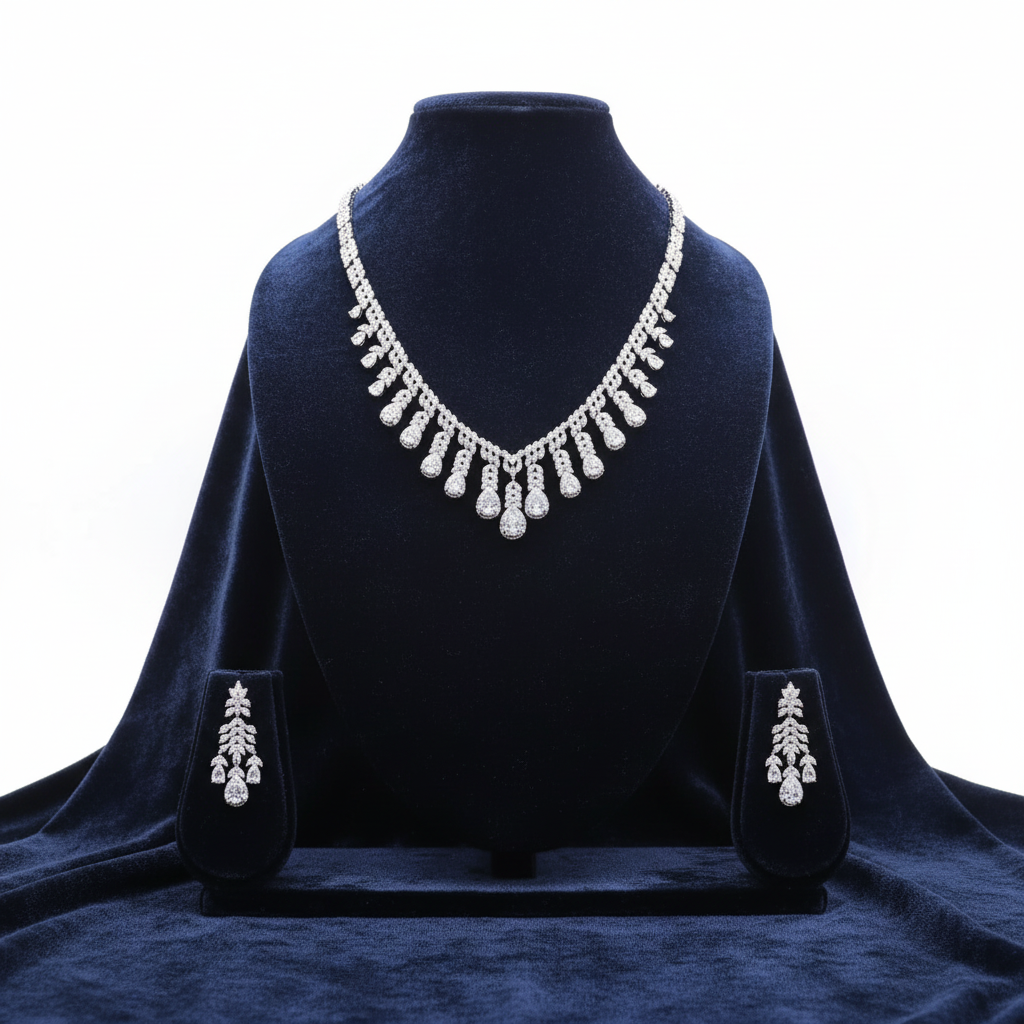 Luxury AD Diamond Necklace Set - Studio Promotional Shot