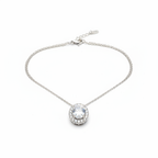 Studio white background product shot – Diamond Halo Cushion Pendant Necklace