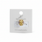 92.5 Sterling Silver Citrine Yellow Cluster Ring studio product shot