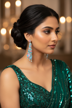 Turquoise & Pink CZ Helix Earrings – lifestyle editorial look