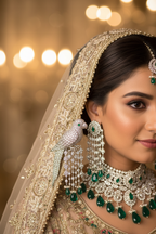 Silver AD Diamond CZ Parrot Earrings - Bridal Lifestyle Editorial