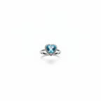 92.5 Sterling Silver Aquamarine Heart Ring studio product shot