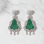 Silver AD Grand Jhumka Earrings - Studio Promotional Shot