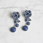 Sapphire Bloom Crystal Drop Earrings - flat lay promotional