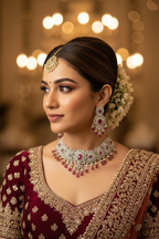 Ruby Pink Floral Choker Set - Bridal Lifestyle