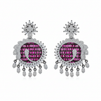 Ruby Diamond Chandbali Disc Earrings - white background studio shot