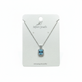 92.5 Sterling Silver Aquamarine Pendant Necklace studio shot