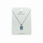 92.5 Sterling Silver Aquamarine Pendant Necklace studio shot