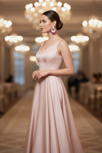 Ruby Pink CZ Open Circle Earrings – lifestyle editorial evening look