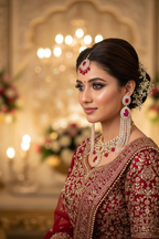 Rose Gold AD Ruby Red CZ Long Tassel Earrings - Bridal Lifestyle Editorial
