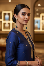 Gold Pavé Chain Drop Earrings – lifestyle editorial look