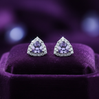 Lavender Tanzanite CZ Earrings - Editorial Style