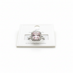 Pink CZ Cushion Halo Ring Studio