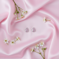 Pink CZ Earrings - Romantic Style