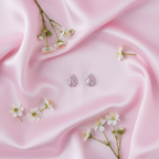 Pink CZ Earrings - Romantic Style