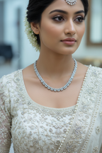 White AD Floral Necklace Lifestyle Shot